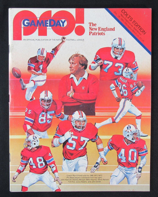 1981 New England Patriots vs. Baltimore Colts Program 12/20 Ron Erhardt