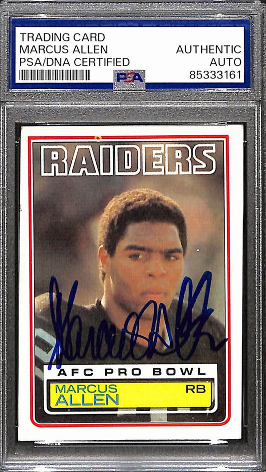 Marcus Allen HOF Signed/Auto 1983 Topps Rookie Card #294 Raiders PSA/DNA 190927