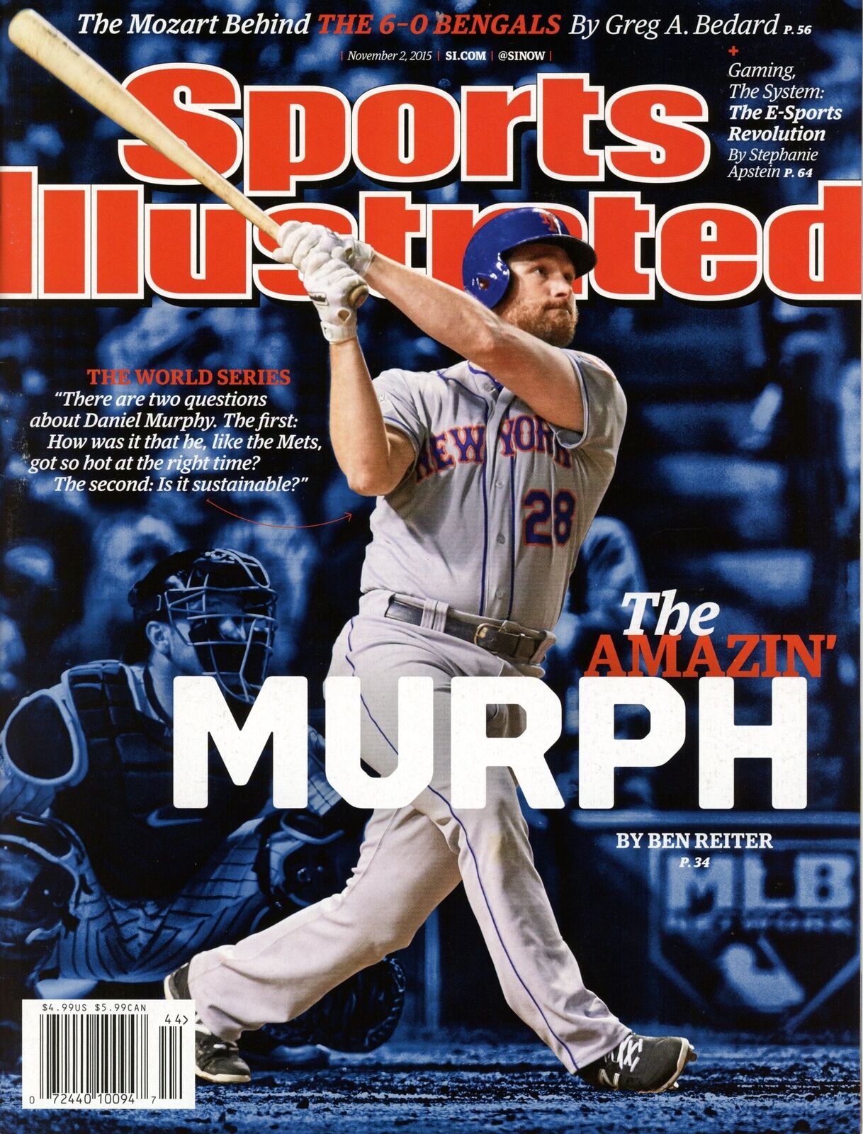 November 2, 2015 Daniel Murphy Sports Illustrated Magazine NO LABEL 181984