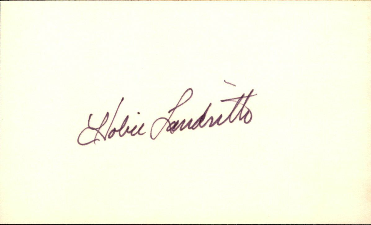 Hobie Landrith Reds/Cubs/Cards Signed/Autographed 3x5 Index Card 162503