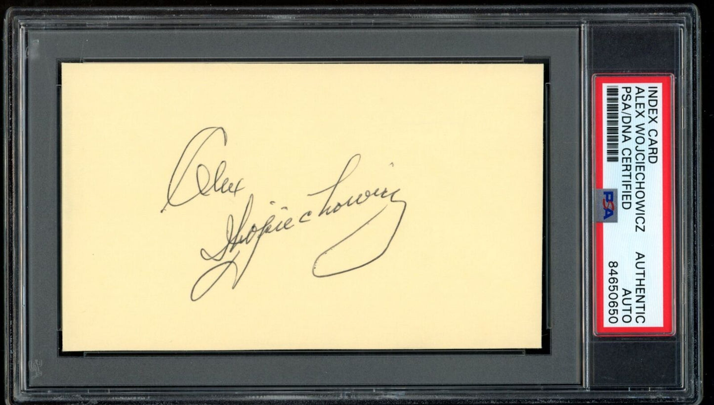 Alex Wojciechowicz HOF Autographed 3x5 Index Card Philadelphia Eagles PSA/DNA