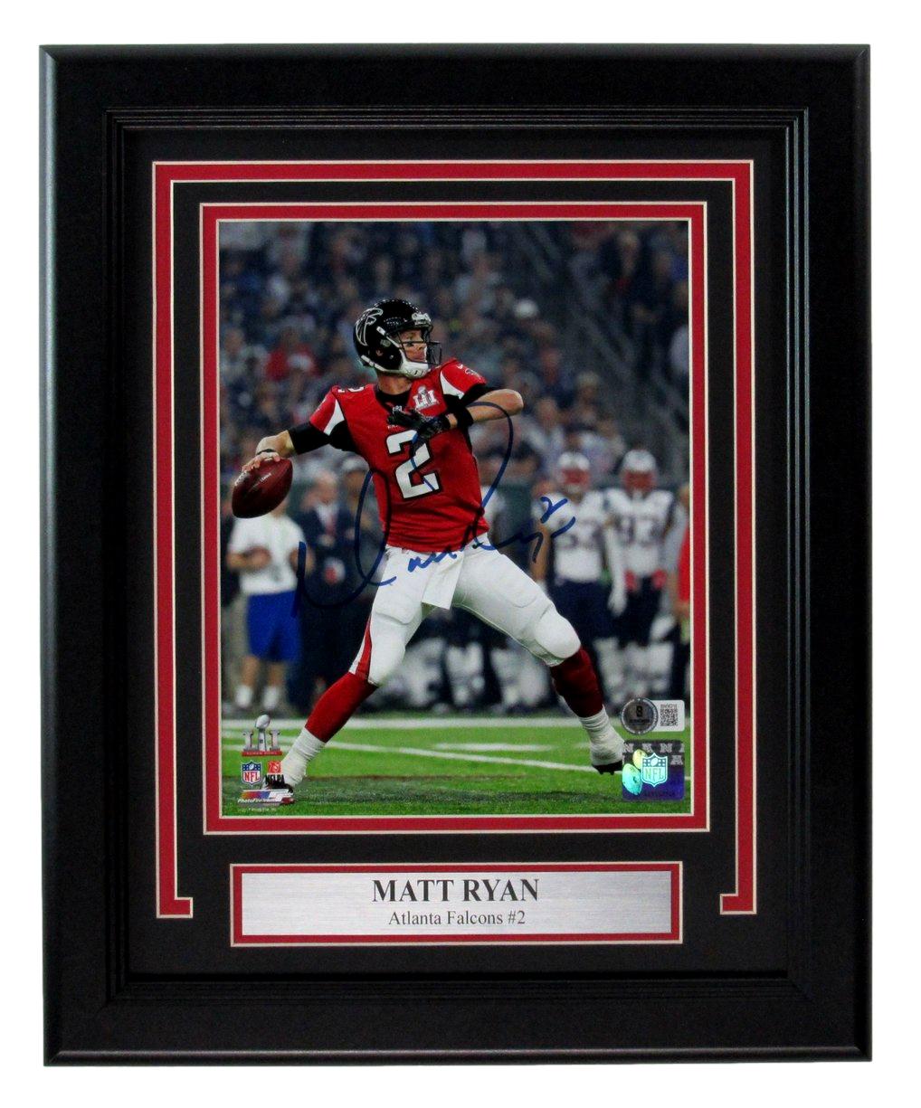 Matt Ryan Signed/Autographed 8x10 Photo Atlanta Falcons Framed Beckett 193099