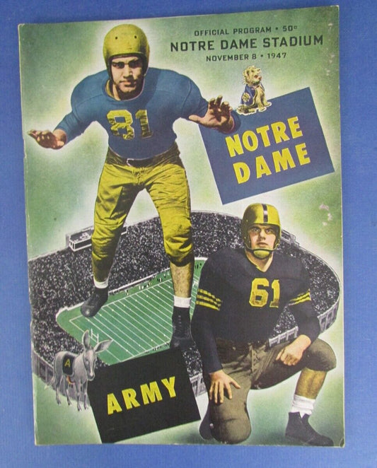 1947 Notre Dame vs. Army College FB Program ND Irish National Champions 122905