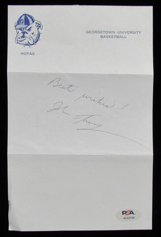 John Thompson HOF Signed/Inscr Georgetown Univ Letterhead Note PSA/DNA 185392