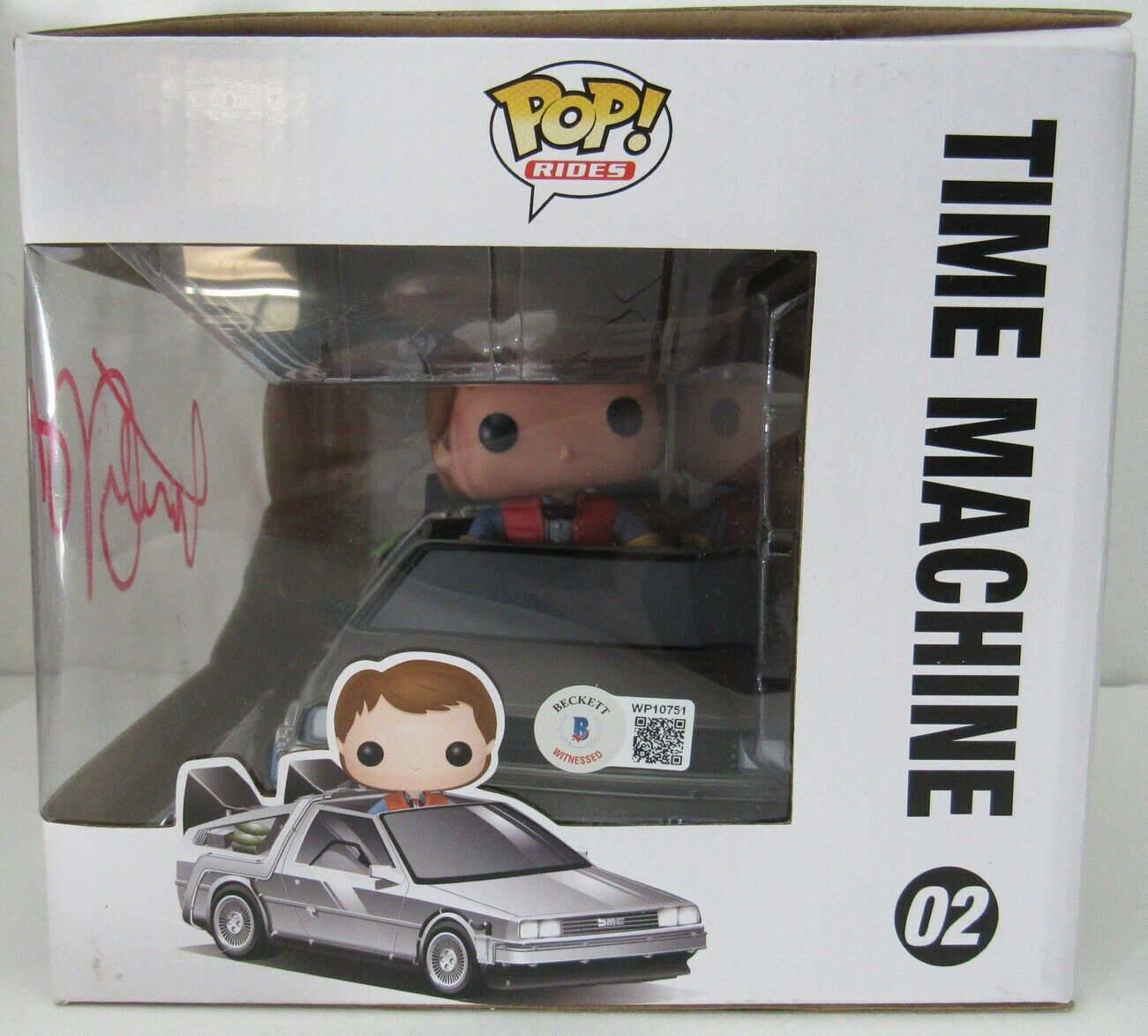 Michael J Fox Signed Back To Future FUNKO POP Delorean #02 Beckett 162928