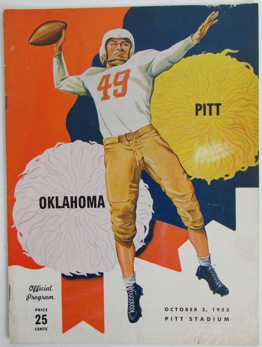 1953 Oklahoma Sooners vs. Pitt Football Program 138139