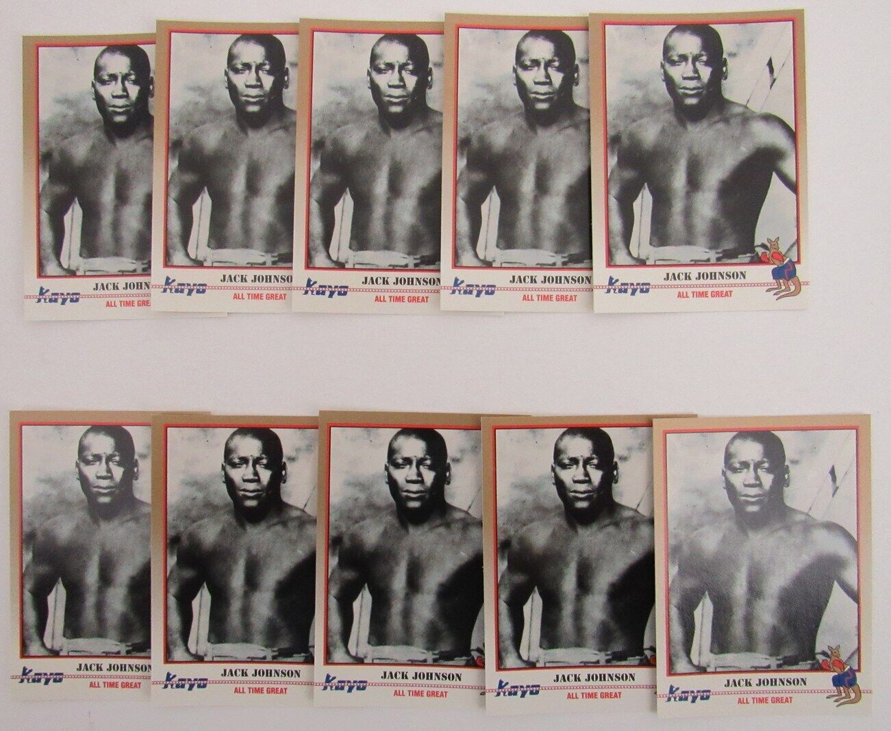 Lot of 10 Jack Johnson Boxer 1991 Kayo Trading Cards #064 158131