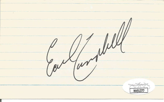 Earl Campbell HOF Houston Oilers Signed/Autographed 3x5 Index Card JSA 151050