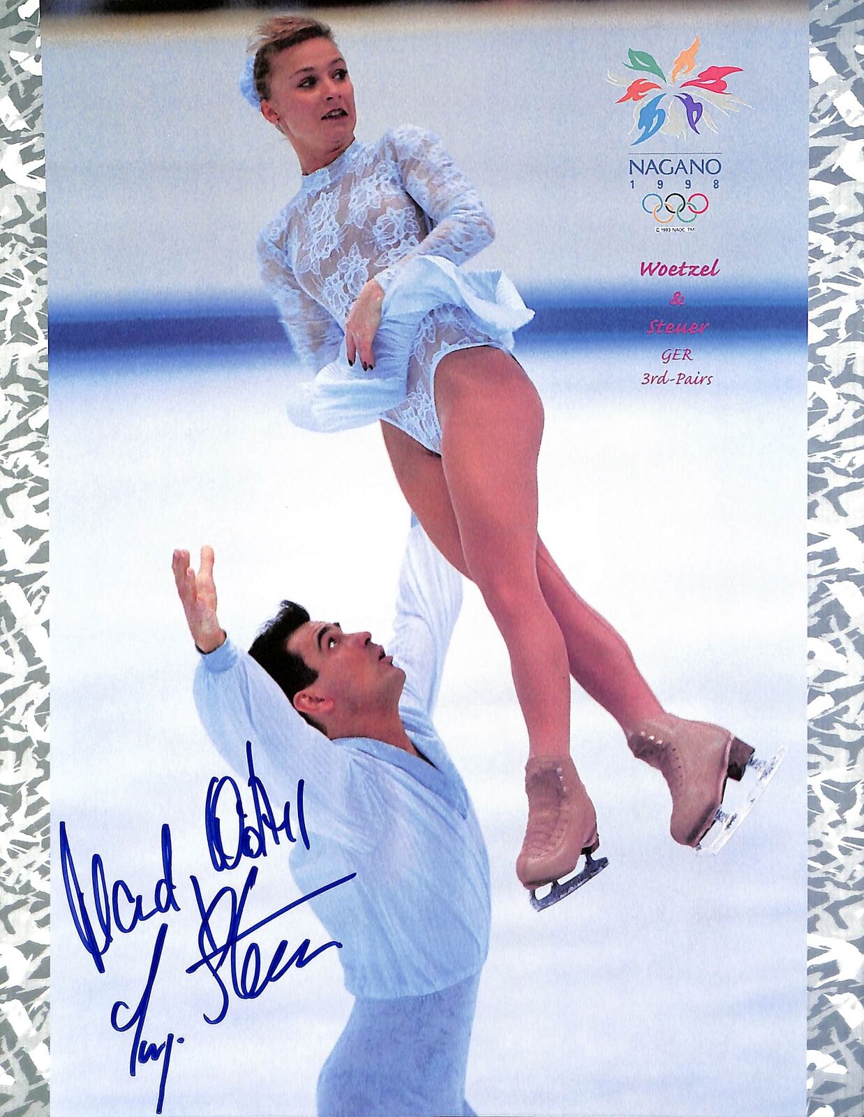 Mandy Wotzel/ Ingo Steuer 1998 Olympic Bronze Medalist Signed 8x10 Photo 180583