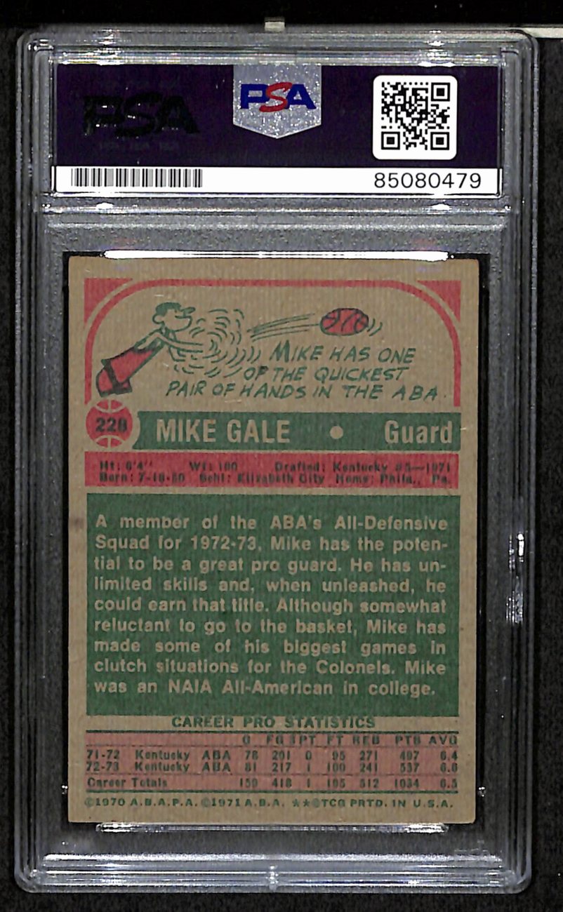 1973/74 TOPPS #228 Mike Gale Auto/Signed Card PSA/DNA 185448