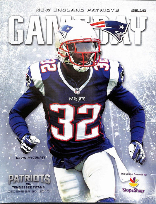 2015 12/20 Patriots vs. Titans Football NFL Game Program Tom Brady 179043