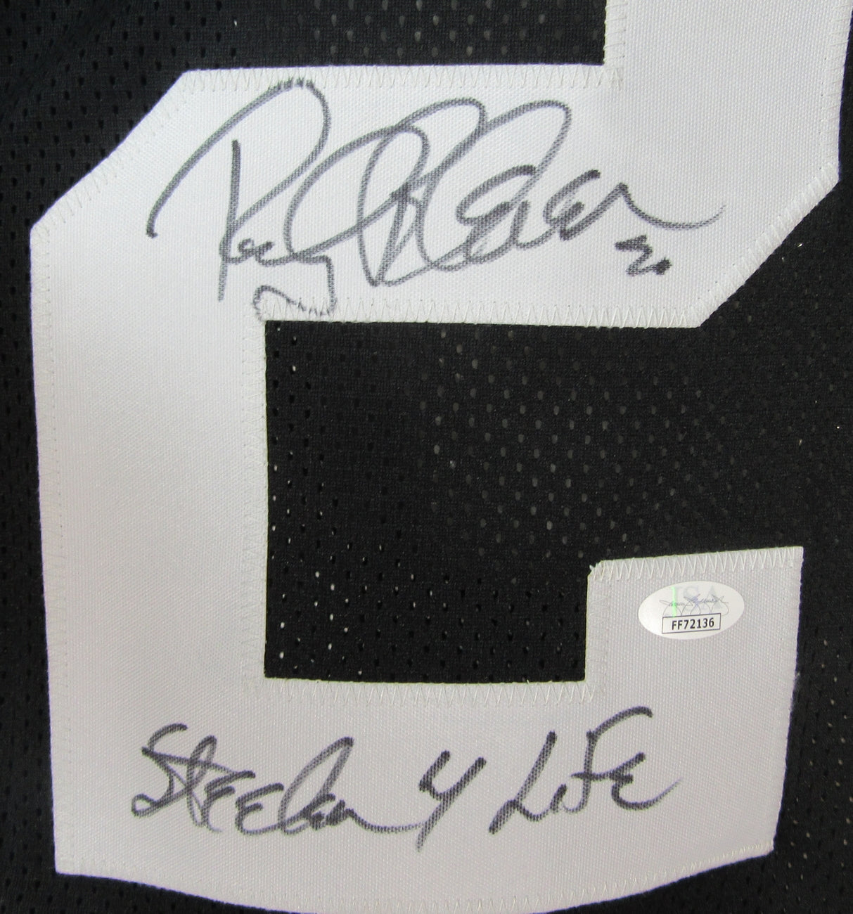 Rocky Bleier Steelers Signed/Inscribed Custom Black Football Jersey JSA 147462