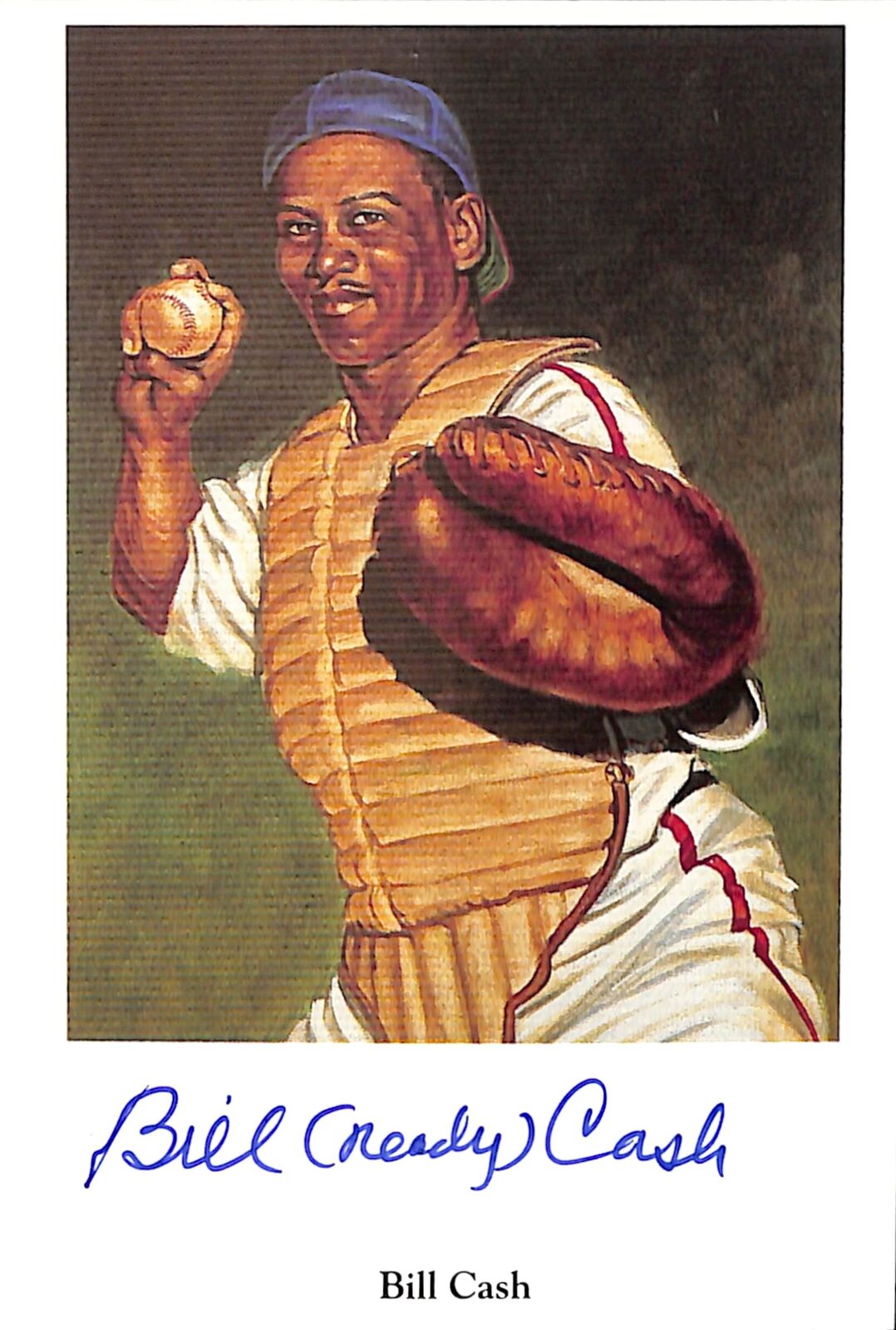 Bill Cash Signed Negro League - Philadelphia Stars Ron Lewis Post Card 181230