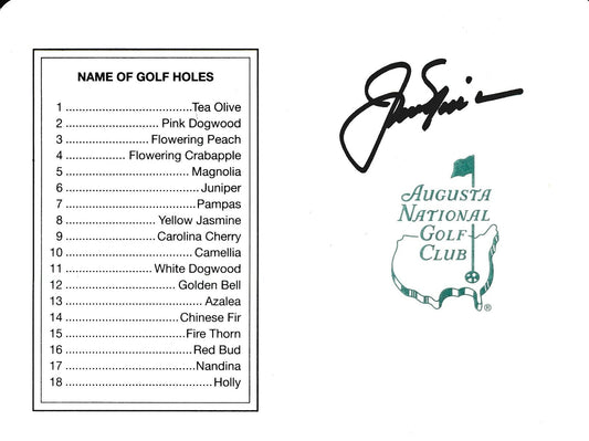 Jack Nicklaus Masters Signed/Autographed Augusta Score Card PSA/DNA 165475