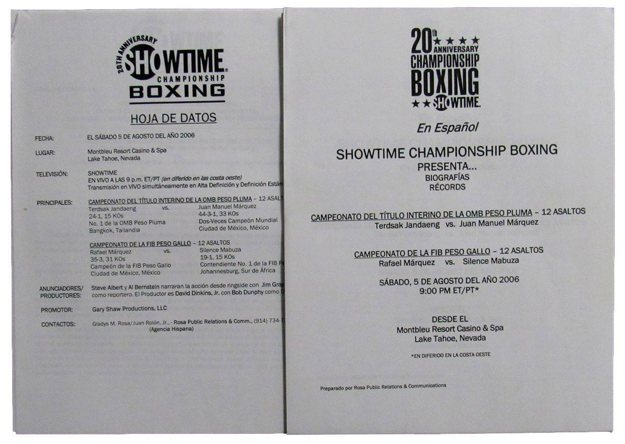 2006 Championship Boxing Marquez vs. Jandaeng Press/Media Kit 167452