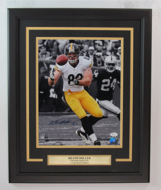 Heath Miller Autographed 11x14 Photo Pittsburgh  Steelers Framed JSA 180016