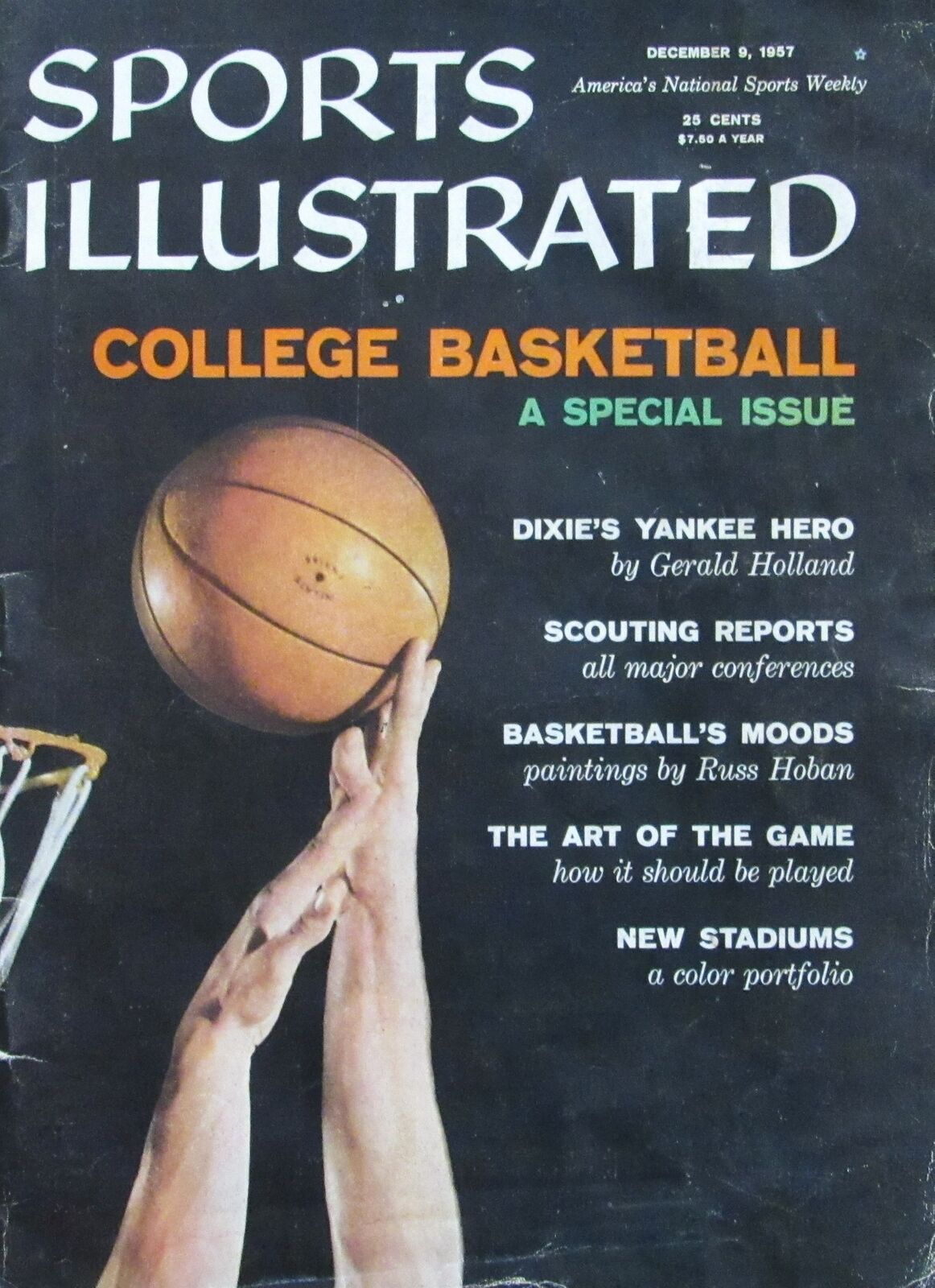 Vintage December 9, 1957 Sports Illustrated No Label College Basketball 165704