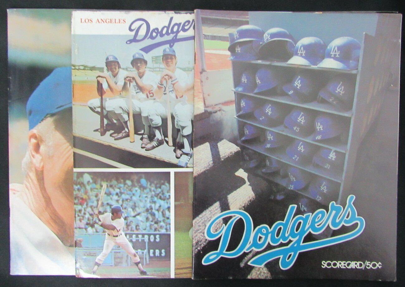 Lot of 7 Los Angeles Dodgers 1974 to 1979 Official Programs Russell/Cey 153959