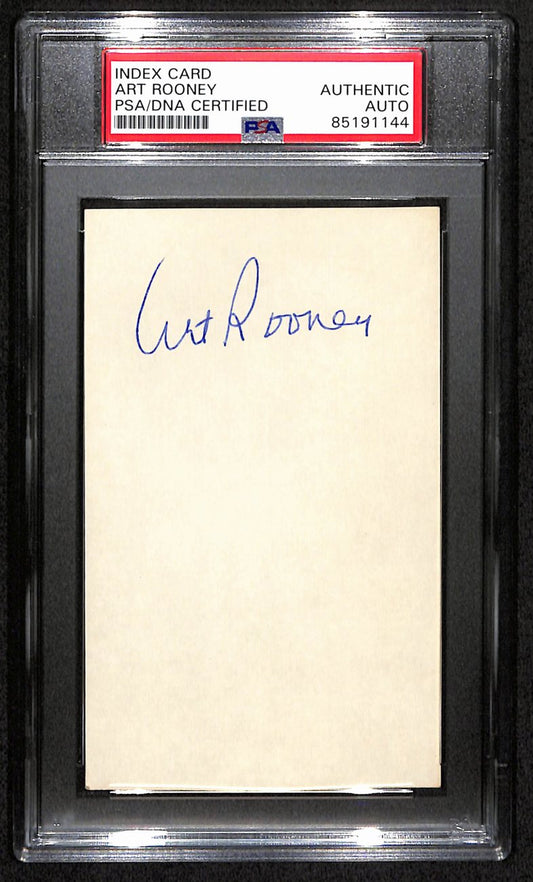 Art Rooney HOF Signed/Auto 3x5 Index Card Pittsburgh Steelers PSA/DNA 187485