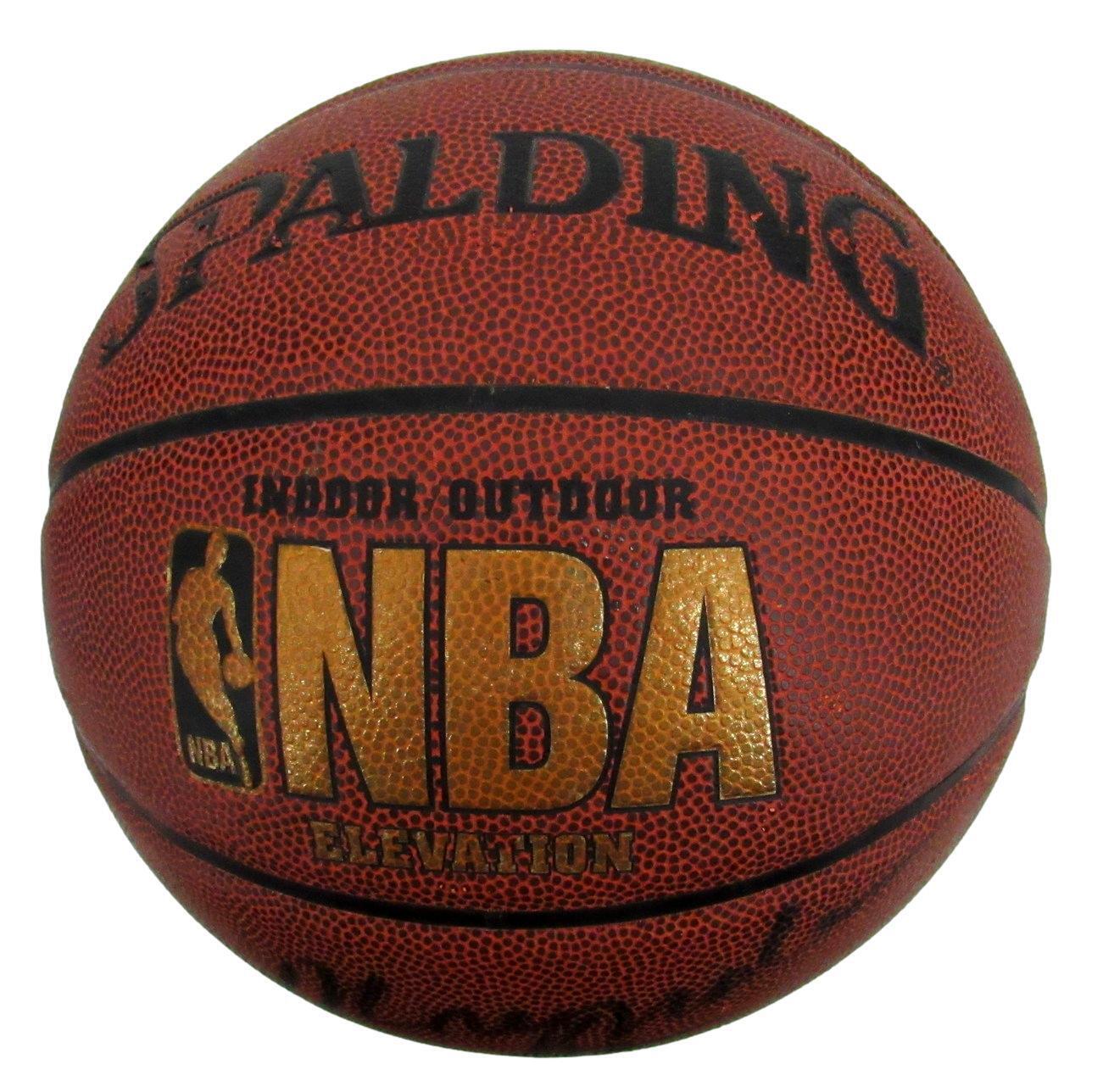 Moses Malone HOF Rockets Signed Spalding NBA Basketball JSA 159491