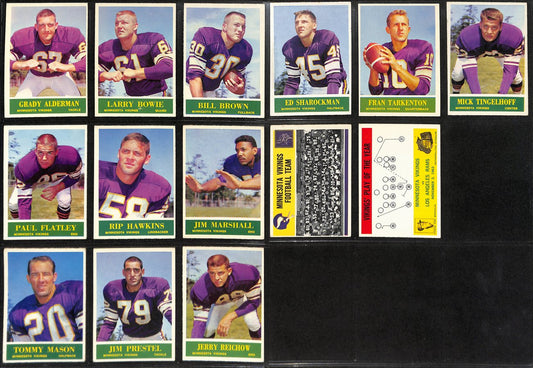 1964 Philadelphia Football Vikings Complete Team Set (14/14) Cards 189254