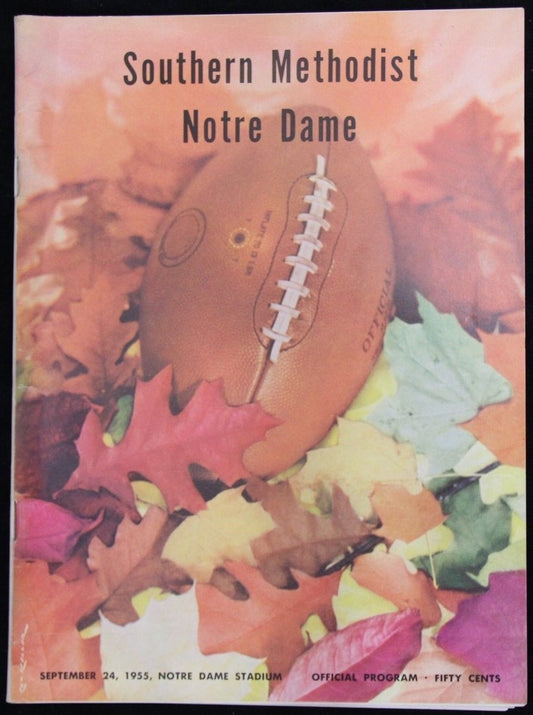 Vintage 9-24-1955 SMU At Notre Dame Fighting Irish Official Program 127734