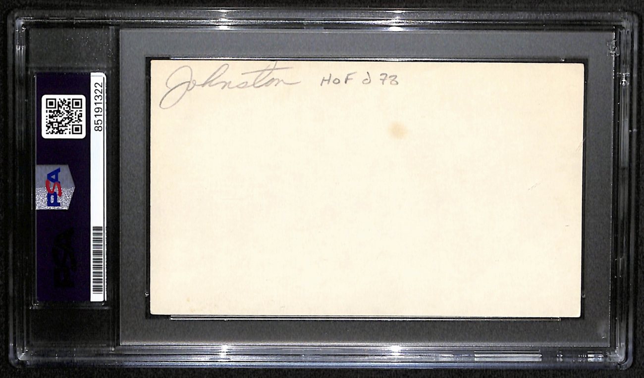 Neil Johnston NBA HOF Signed 3x5 Index Card Philadelphia Warriors PSA/DNA 190619