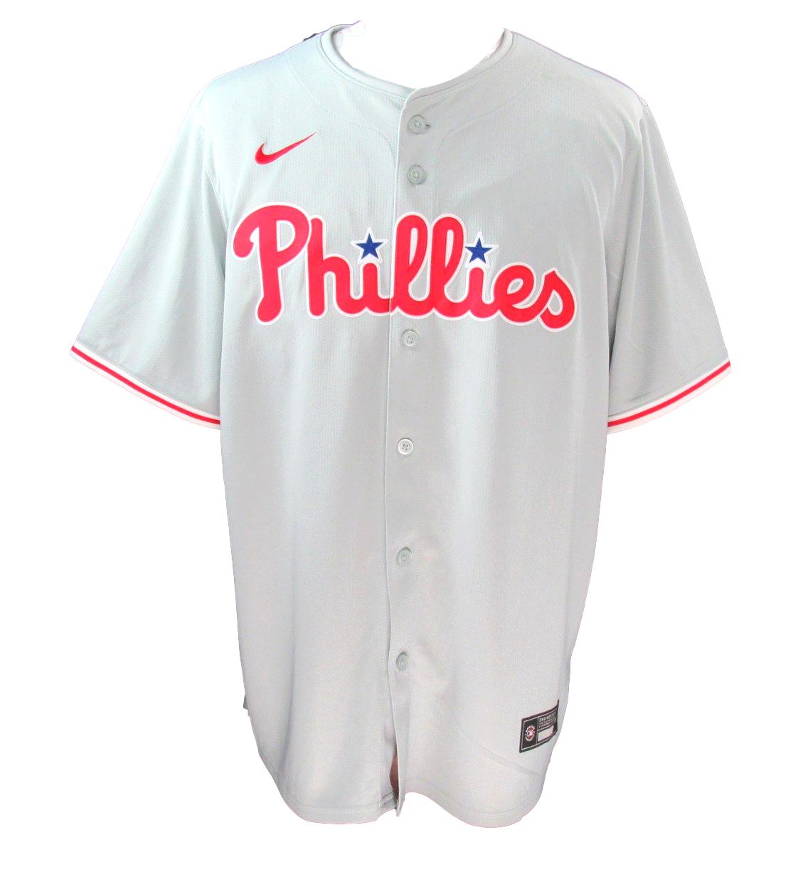 Chase Utley Signed Gray Nike Baseball Jersey Phillies Size XL Fanatics 187369