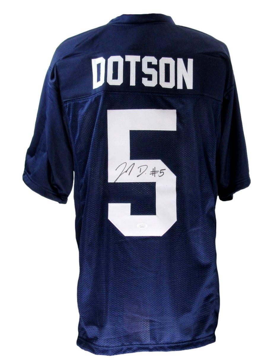 Jahan Dotson Autographed Blue Custom Football Jersey Penn State JSA