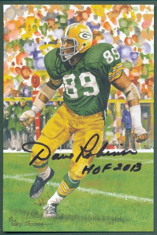 Dave Robinson HOF Packers Signed/Inscr 2013 Goal Line Art GLAC Postcard 163104