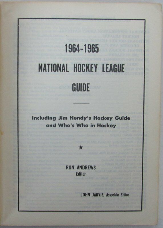 1964-1965  NHL Media Fact Book Press and Radio Guide 143320