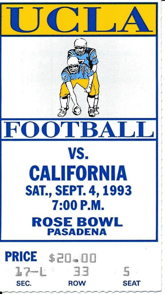 1993 UCLA Bruins vs. Cal Trojans Football Game Ticket Stub 148585