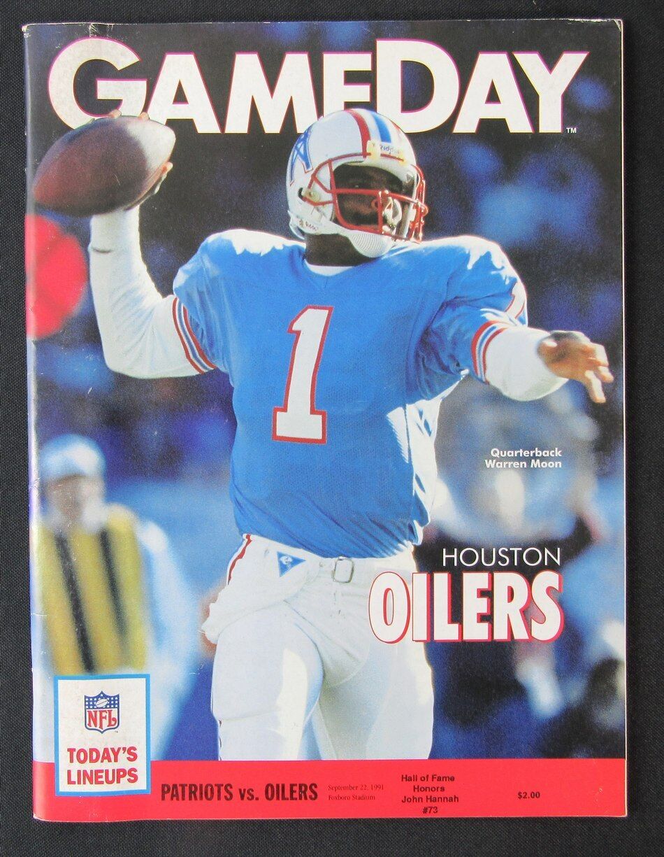 1991 New England Patriots vs. Houston Oilers Program Warren Moon 09/22