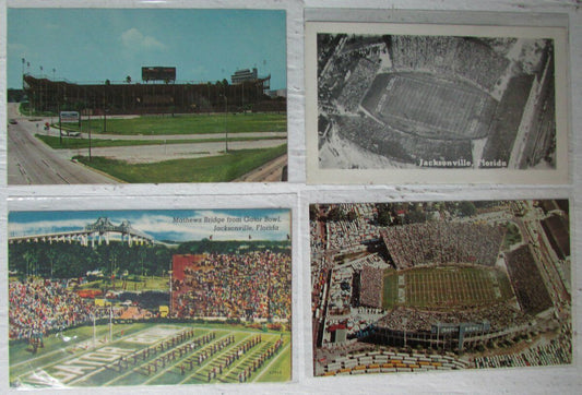 Lot of 4 Gator Bowl Stadium Jacksonville Florida Vintage Postcards 147285