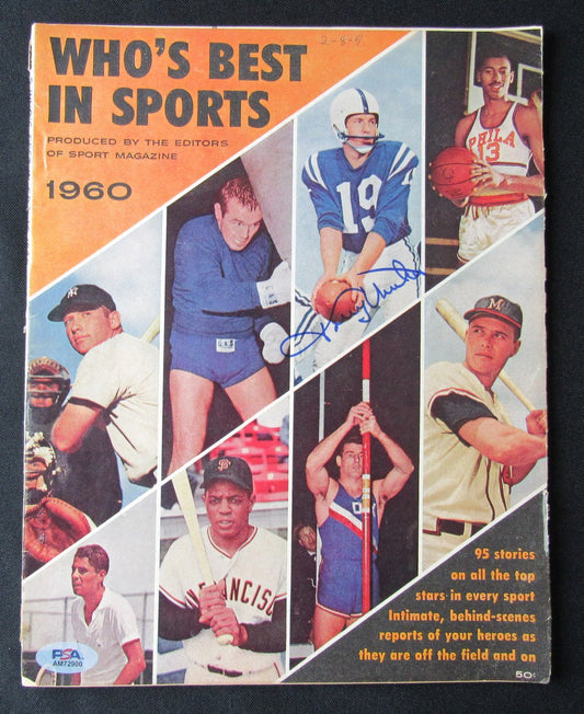 Johnny Unitas HOF Signed 1960 Who's Best in Sports Magazine Colts PSA/DNA 184610