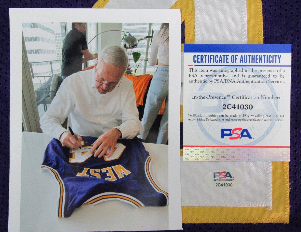 Jerry West HOF Autographed Custom Basketball Jersey Lakers PSA/DNA 177735