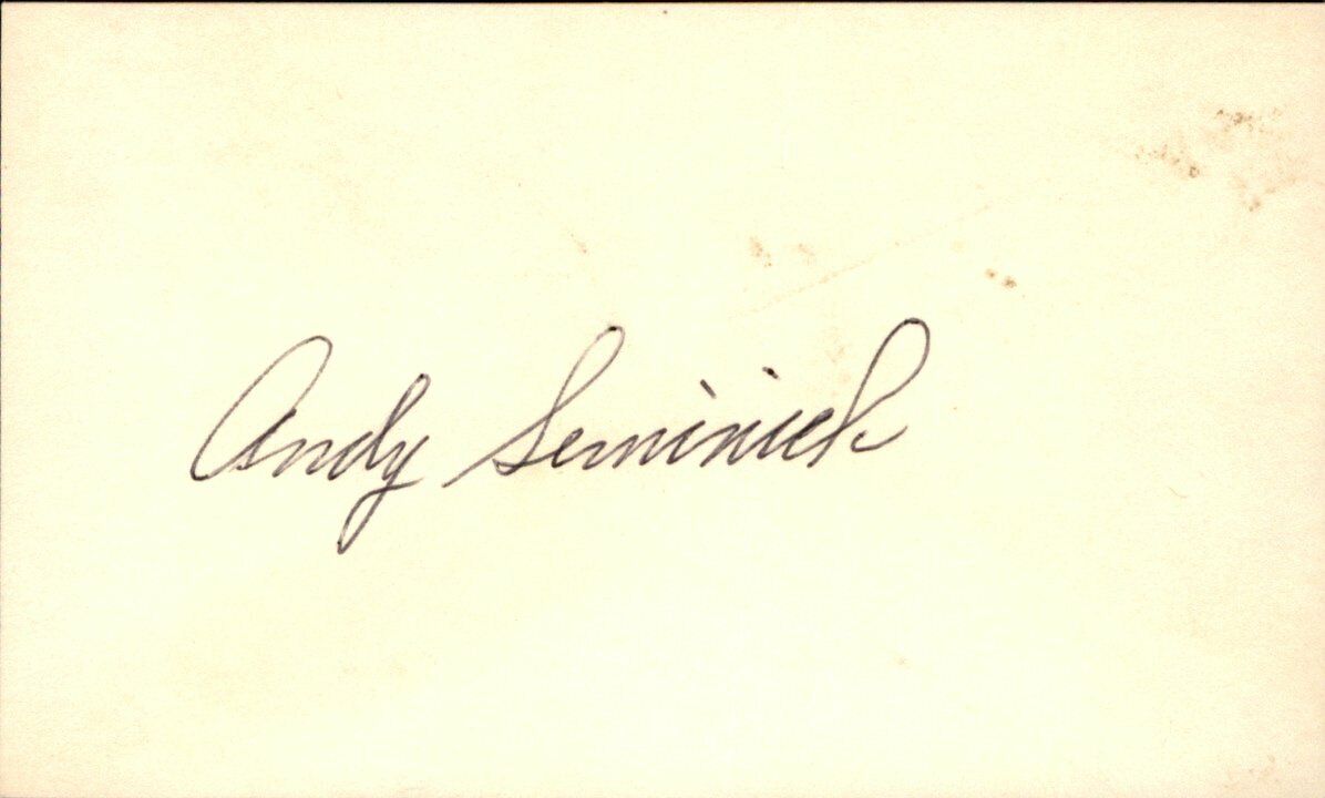 Andy Seminick Philadelphia Phillies d.2004 Signed/Auto 3x5 Index Card 162543