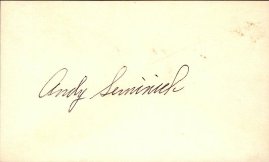 Andy Seminick Philadelphia Phillies d.2004 Signed/Auto 3x5 Index Card 162543