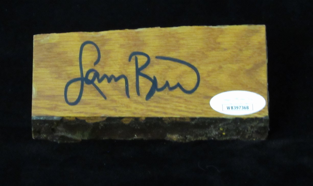 Larry Bird Autographed Boston Garden Parquet Court Floor 4 "x 2"x1"JSA 189310