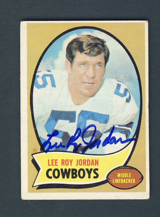 Lee Roy Jordan Dallas Cowboys Signed 1969 Topps Card 127450