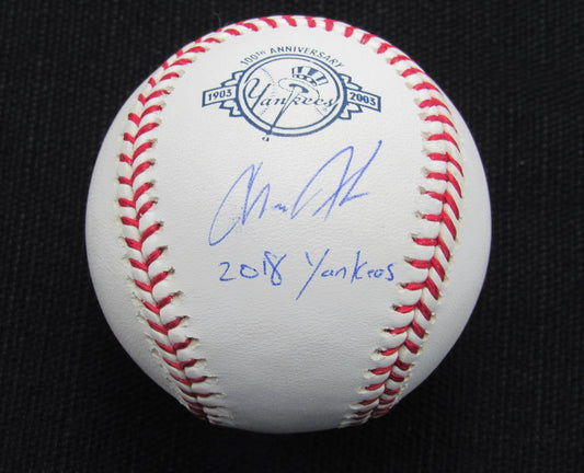 David Adams Signed/Auto Yankees 100th OML Baseball Inscr STEINER 187134