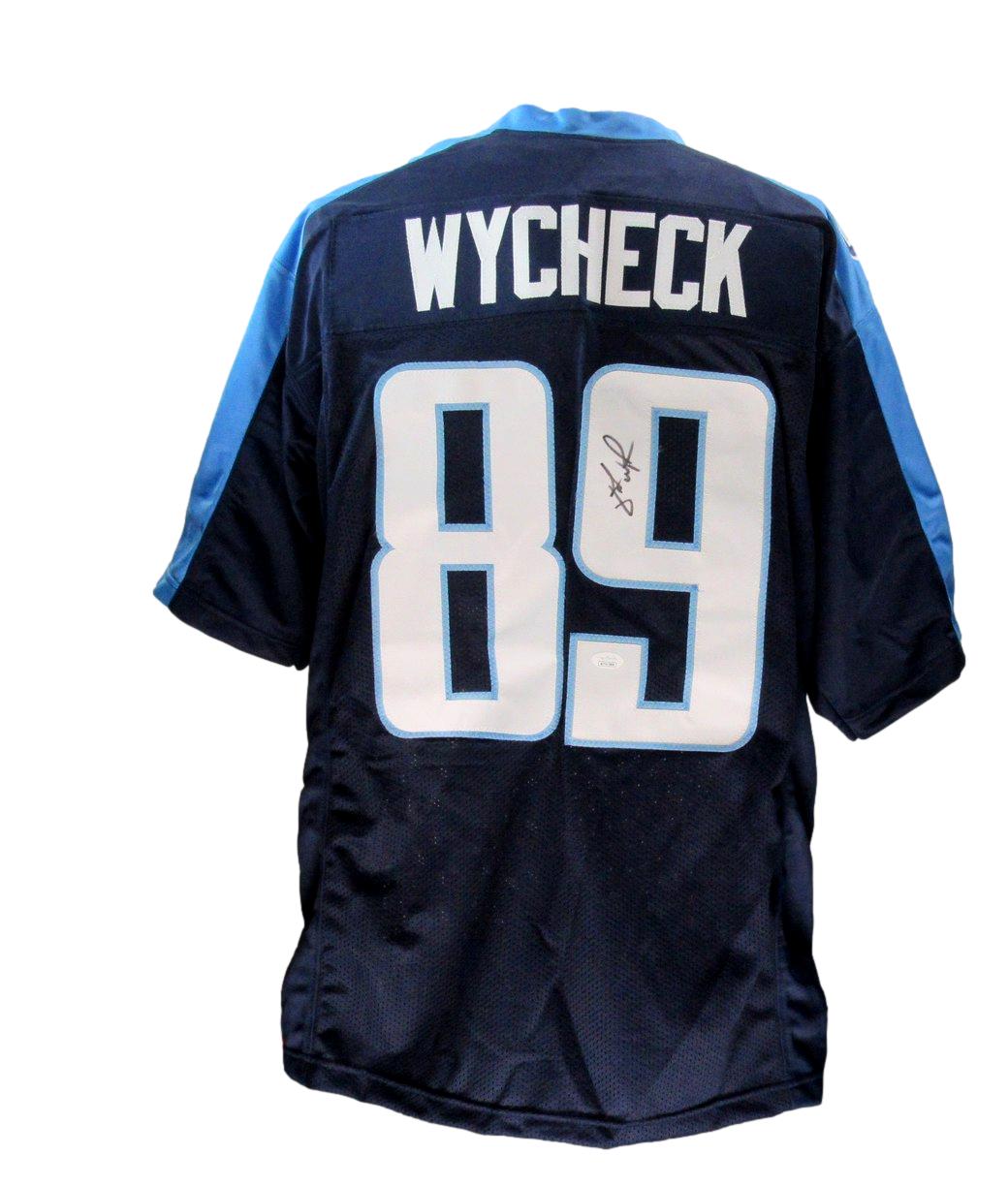 Frank Wycheck Signed/Autographed Blue Custom Football Jersey Titans JSA 192199