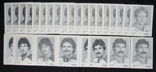 Lot of 27 1984-85 Washighton Capitals Signed 5.5x8.5 Team Postcards 150289