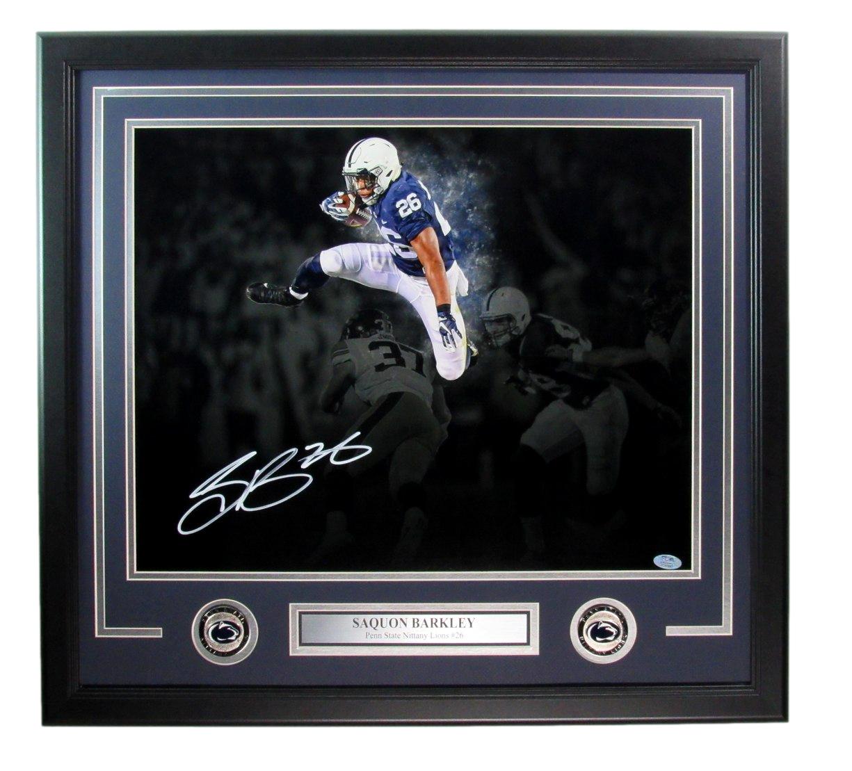 Saquon Barkley Autographed 16x20 Photo Penn State Framed PSA/DNA 183831