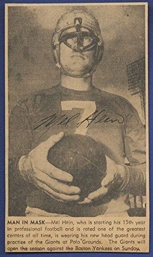 Mel Hein NY Giants Signed 5.5x7.5 Magazine Cut