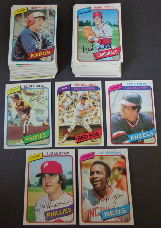 Lot of (80) 1980 TOPPS Baseball Cards Yastrzemski McGraw Morgan 181967