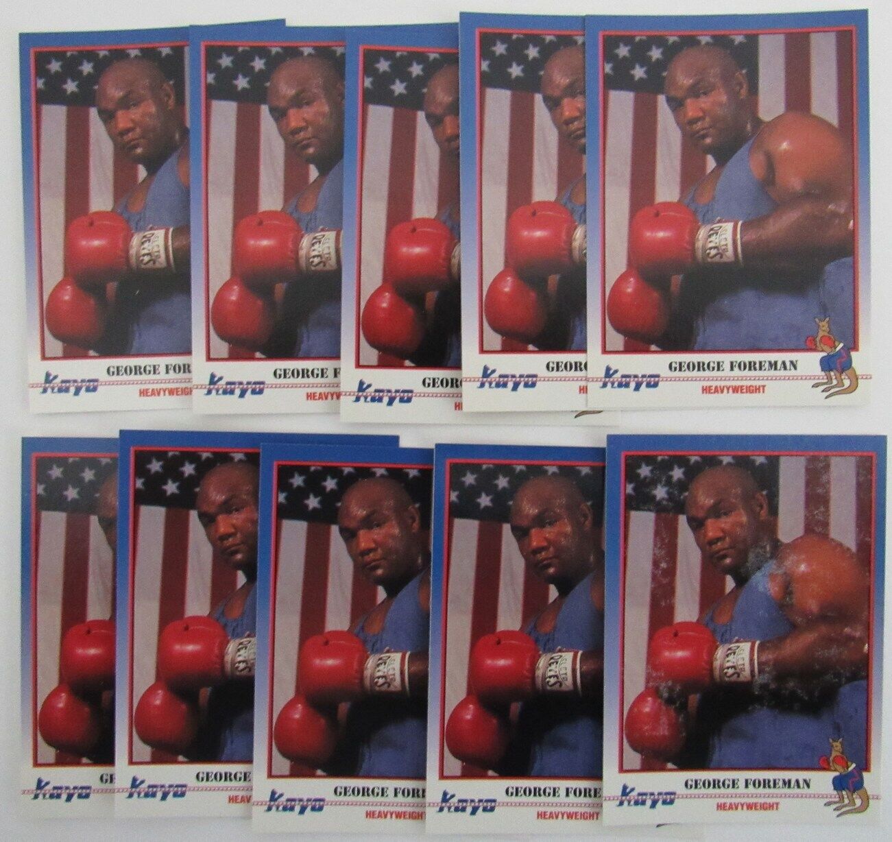 Lot of 10 George Foreman Heavyweight Boxer 1991 Kayo Trading Cards #099 158119