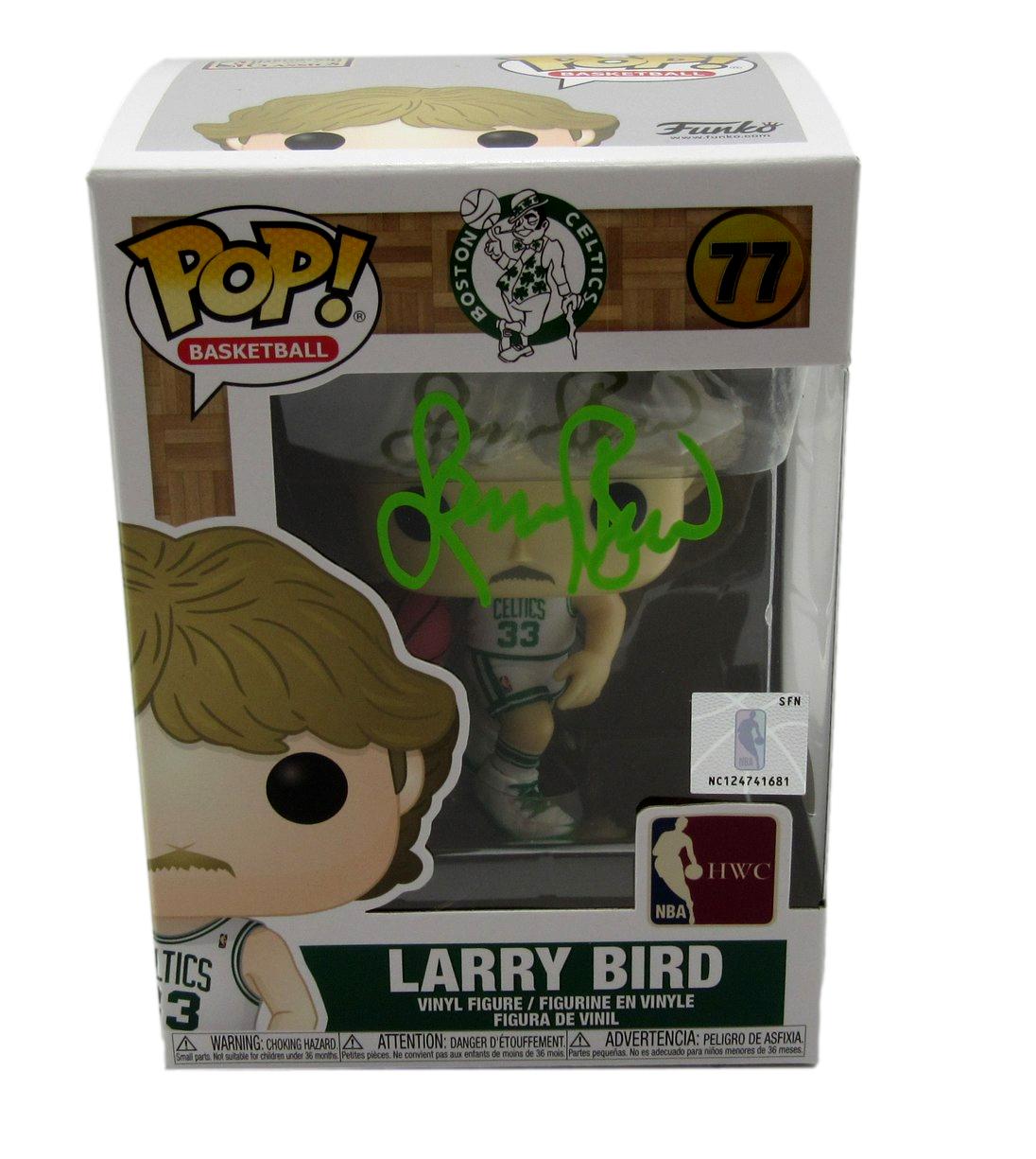 Larry Bird HOF Autographed Funko Pop! #77 Figurine Boston Celtics JSA 183309