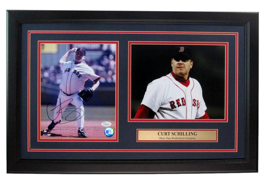 Curt Schilling Boston Red Sox Autographed Photo Collage Framed JSA 189611
