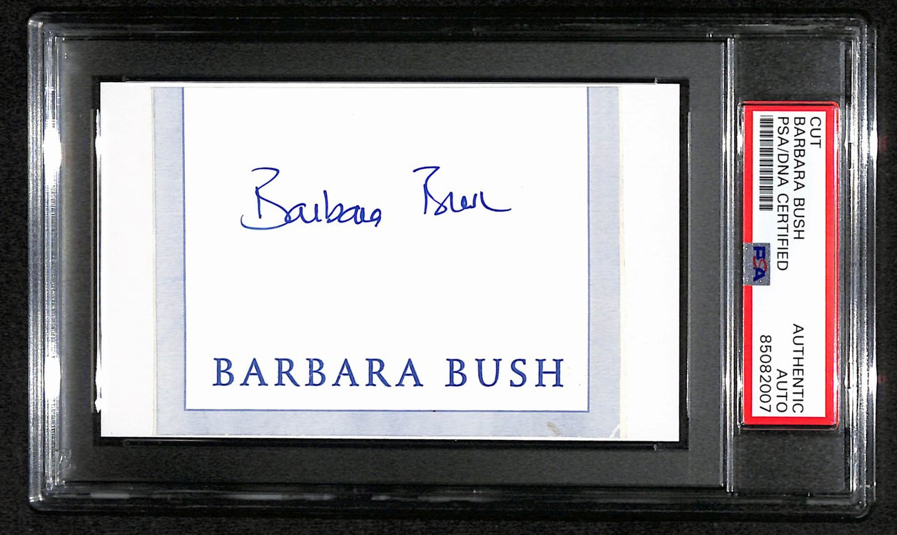 Barbbara Bush Signed/Autographed Cut on 3x5 Index Card First Lady PSA/DNA 184263